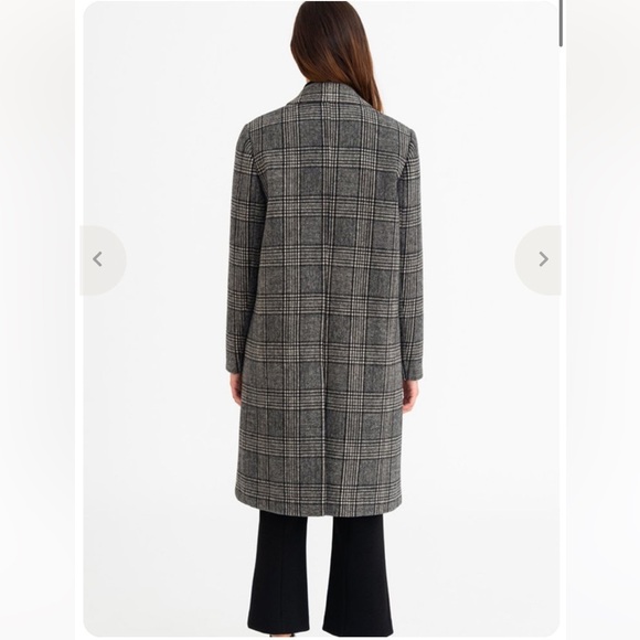 Petite Studio NYC Jane Wool Coat Women’s in Black and Gray Plaid - Picture 2 of 8